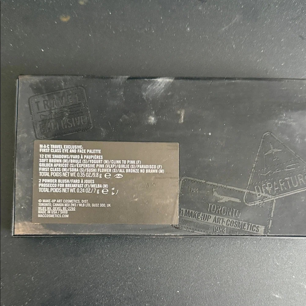 NWOB MAC Cosmetics Black Travel-Stamped Eyeshadow Palette‎ Case